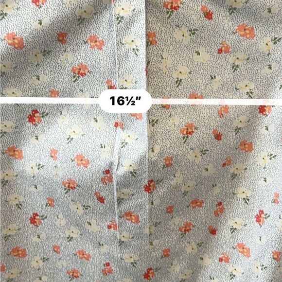 LL Bean Blue pink and white floral 100% cotton wrinkle free button up- NWOT- XS - Picture 11 of 12